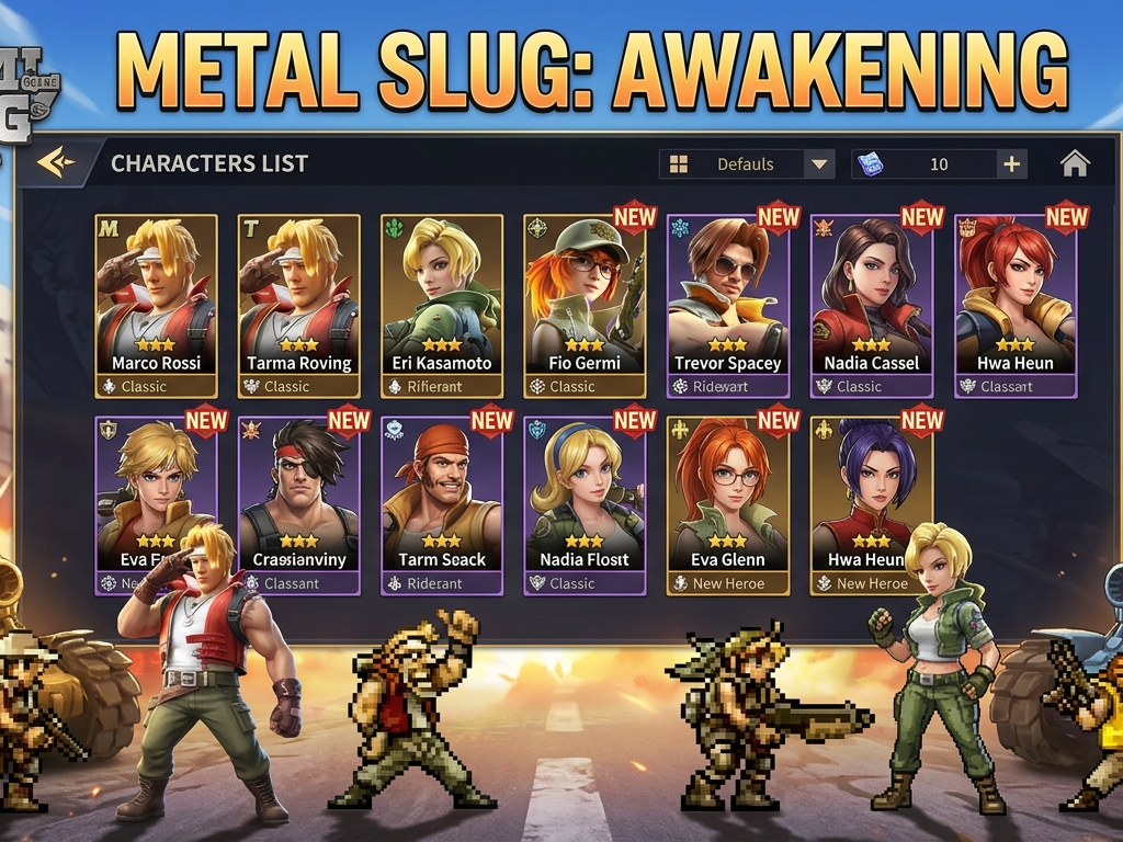 Metal Slug Awakening Characters List Game
